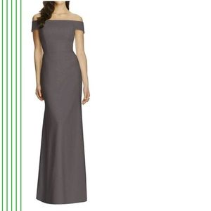 NWT Brideside Dessy Collection Bridesmaid Caviar Style 2987 Off Shoulder Dress
